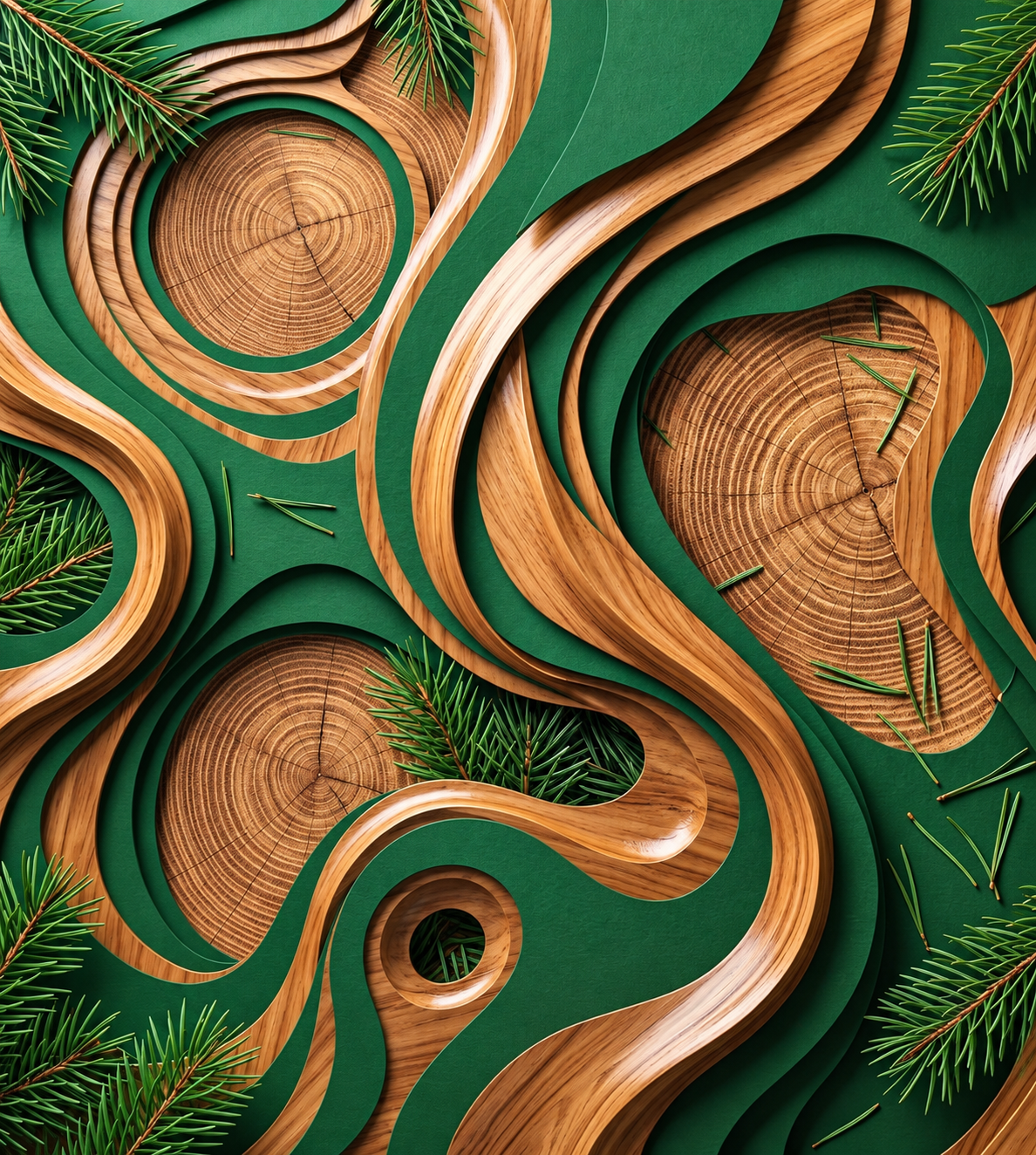 Botanical papercut foliage